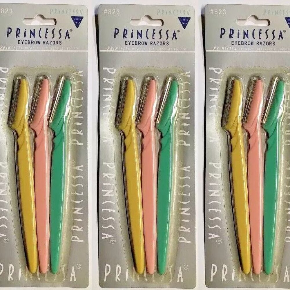 3x Princessa Facial Eyebrow Razor Trimmer Shaper Shaver Blade Knife Hair Remover